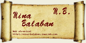 Mina Balaban vizit kartica
